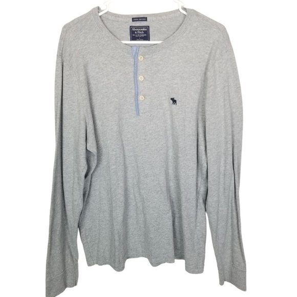 Abercrombie & Fitch Mens L Gray Long Sleeves Pullo - Picture 1 of 7